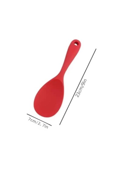Single (3 Pieces) Hard Tip Heat Resistant Fireproof Non-Stick Silicone Food Serving Spoon Set