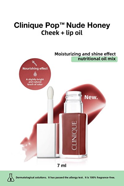 Clinique Pop ™   Lip & Cheek Oil - Tinted Cheek and Lip Oil - Color: Nude Hon...