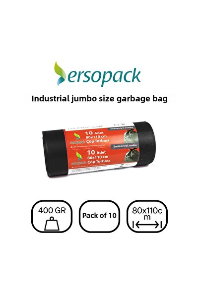 ERSOPACK Jumbo Size Trash Bag 80*110 400Gr 5 Rolls=50 Sheets