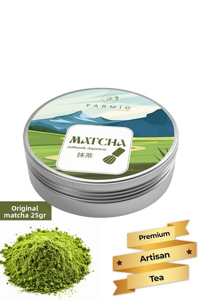 FARMİO ماتشا نقي - 25 جرام - مسحوق ماتشا أصلي - ماتشا نقي خالي من الغلوتين