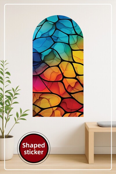 KOSS Dijital Autocolant decorativ de perete în formă ovală, cu model de vitra...