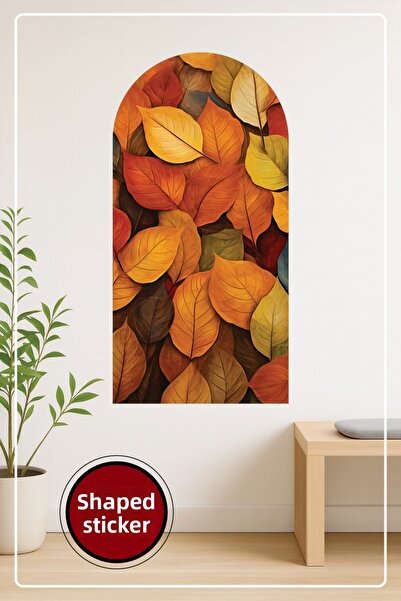 KOSS Dijital Autocolant decorativ de perete în formă ovală cu model de frunze...