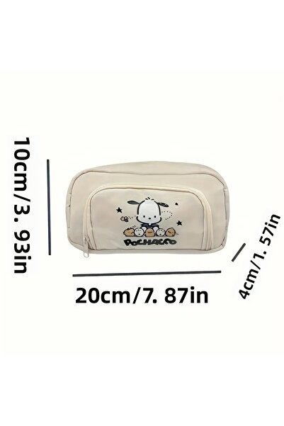 GlassySKY Pochacco Themed Canvas Pencil Case Pen Holder (Pen Accessories Not Included)