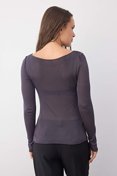 Trendyol Collection Wardrobe Essentials Anthracite Basic Thin Knitwear Sweater | Twoaw26Kz001121