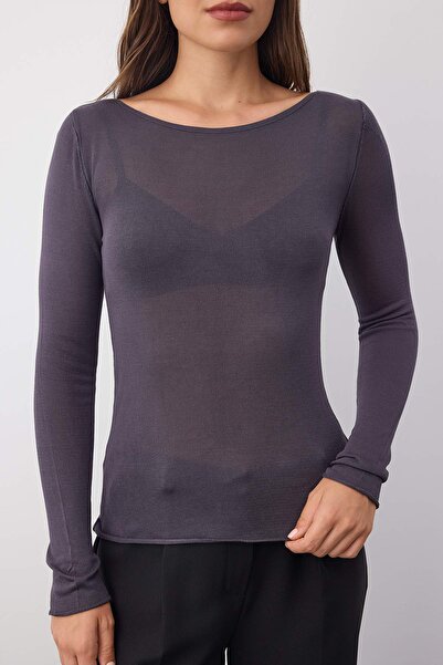 Trendyol Collection Wardrobe Essentials Anthracite Basic Thin Knitwear Sweater | Twoaw26Kz001121