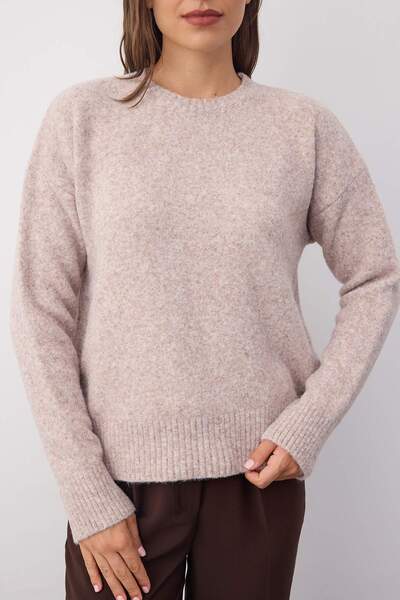 Trendyol Collection Wardrobe Essentials Mink Wool Blended Shaggy Premium Yarn Wide Fit Knitwear Sweater |   Twoaw26Kz001250