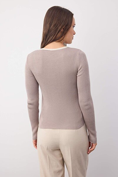 Trendyol Collection Wardrobe Essentials Beige Interwoven Knitwear Blouse-Sweater |   Twoaw26Kz000222