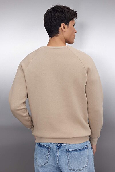 Trendyol Collection Text Printed Mink Raglan Sleeve SWeatshirt - TMNAW22sw0726