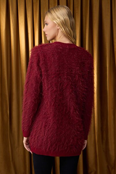 Trendyol Modest Special Collection Burgundy Plain Single Plate Knitwear Tctaw26Th00007