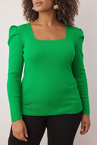 Trendyol Curve Πράσινη πλεκτή μπλούζα TBBAW23AF00018