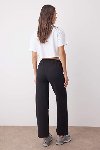 Trendyol Collection Black Wideleg/Wide Leg Knitted Trousers Twoaw26Pl00039