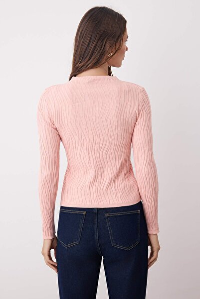 Trendyol Collection Powder Premium Yarn/Special Yarn Knit Pattern Thin Knitwear Sweater Twoaw26Kz00179