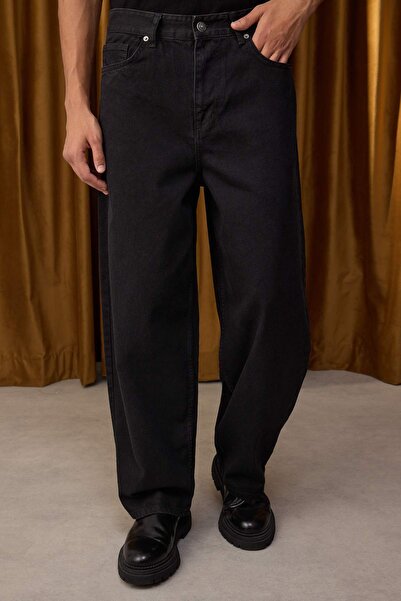 Trendyol Collection Ειδική συλλογή Black Smoke Skater Loose / Φαρδύ τζιν παντελόνι τζιν TMNAW26JE00000