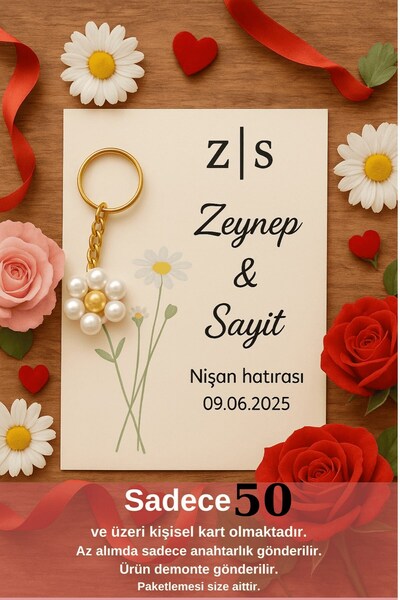 Emtory Home Söz Hediyelik 10 Adet Papatya Anahtarlık - Kına Hediyesi - Nişan ...