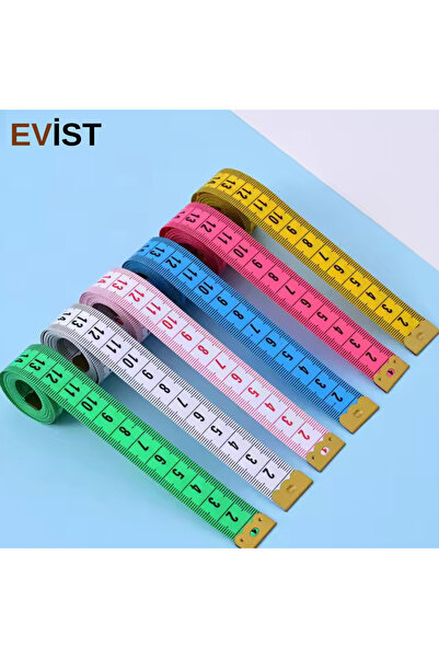 Genel Markalar EVİST - Mezura Kutulu 1,5 Metre Çift Yönlü Çok Amaçlı Mezura, Terzi Dikiş (1 ADET) 6 Renk Seçeneği