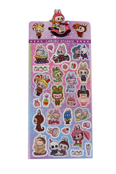 repro design Labubu Shiny Holographic 29 Pieces Specially Cut Sticker – 1 Pack M1