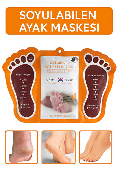 efero Soft Miracle Foot Peeling Pack - Ayak Soyucu Çorap Ölü Derileri Soyan Ayak Çorabı Peeling Maskesi