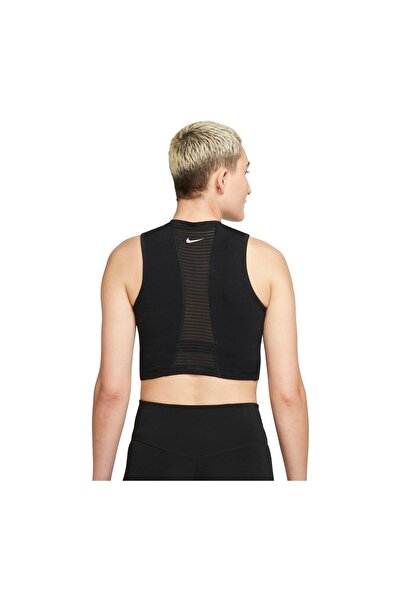 Nike Pro Dri-fit Cropped Essential Zip-front Light Support Training Чорний ко...