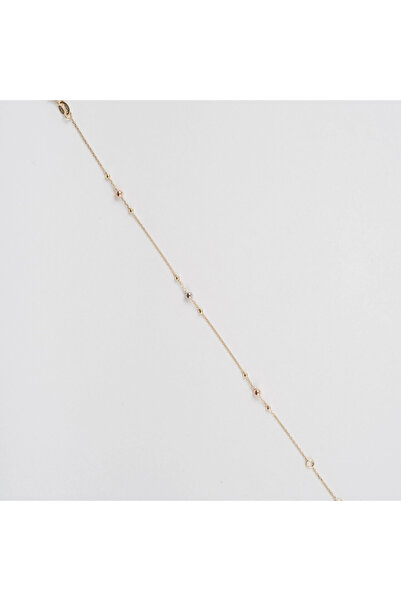 Sandra Ferretti Bratara din Aur Galben, Alb, Roz de 18K cu Bile si Lant Diamantat