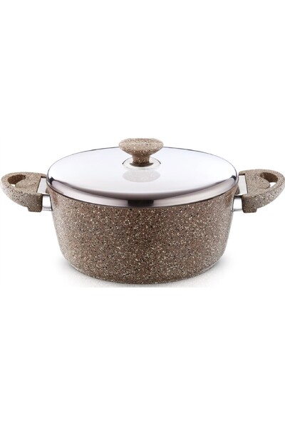 SAFLON Granite Cooking Pot With Stainless Steel Lid. Capacity 32 CM / SF3632GR