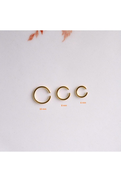 Heppii Cerrahi Çelik 10 mm Gold Renk Çelik Halka Burun Pİercing Halka Hızma