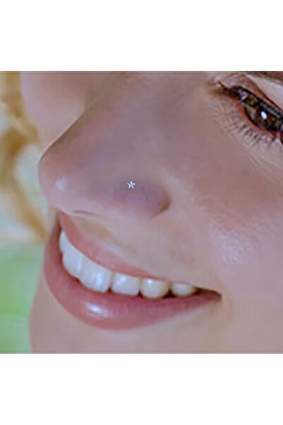 Heppii Cerrahi Çelik Silver Renk Çelik Yıldızlı Burun Piercing Yıldızlı Hızma