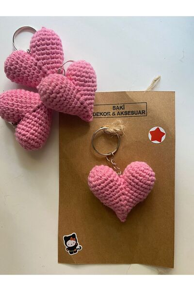 El Emeği سلسلة مفاتيح على شكل قلب محبوكة يدويًا