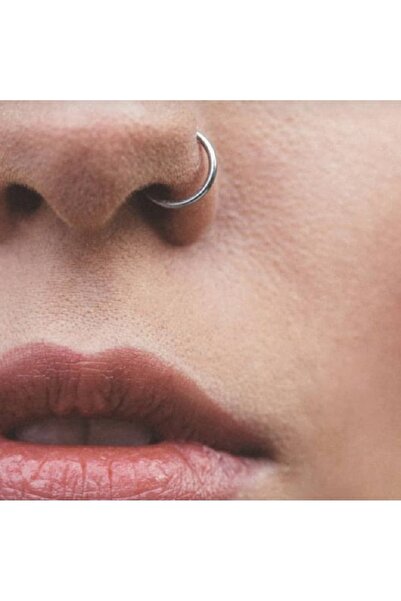 Heppii Cerrahi Çelik 6 mm Silver Renk Çelik Halka Burun Piercing Halka Hızma