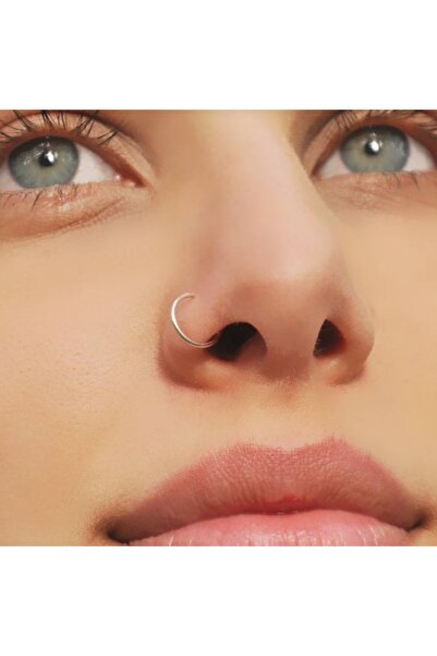Heppii Cerrahi Çelik 10 Mm Silver Renk Çelik Halka Burun Piercing Halka Hızma