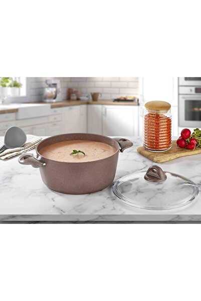 SAFLON Granite Cooking Pot With Stainless Steel Lid. capacity 28 CM / SF3628GR