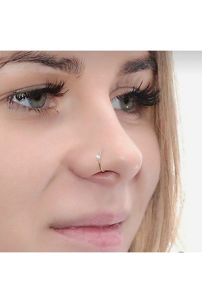 Heppii 925 Ayar Gold Kaplama Tektaş Halka Hızma Tektaşlı