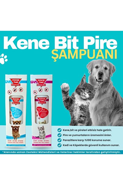 POWER Tıme Kediler Için Pire, Kene, Bit Şampuanı