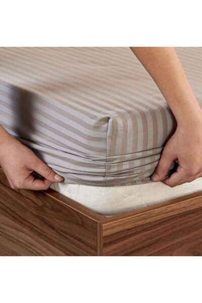 Zera Double Fitted Sheet Cotton Satin 160X200