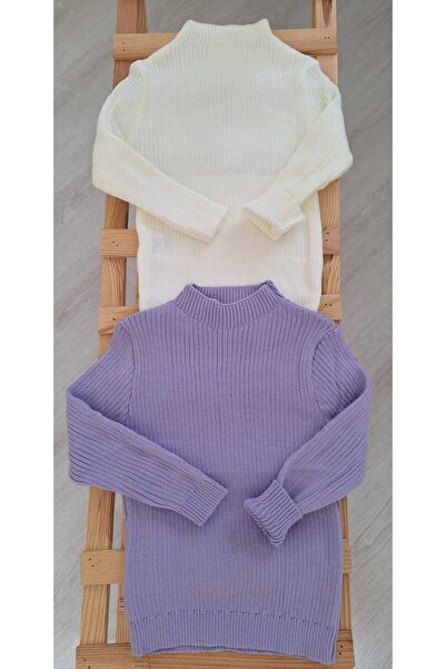 Nimini Kids Трикотажний светр з рибальським коміром, надзвичайно еластичний, з підкладкою, для дівчинки, дитячий, 2-х частинний комплект