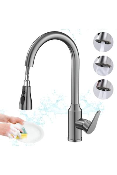 Juls Kitchen Faucet Extendable Pull Out Stainless Steel 304, Sink Mixer