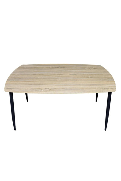BAYTI Rectangular Wooden Dining Table with 6 Comfortable Chairs - Light Beige