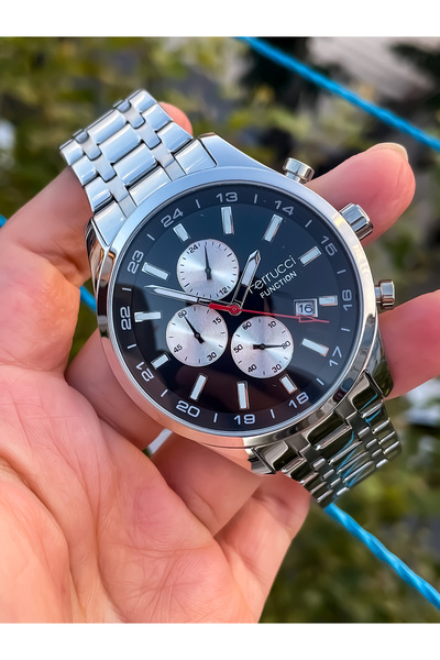 Ferrucci All Functions Active Ferucci Waterproof Steel Men Wristwatch with Bracelet Gift