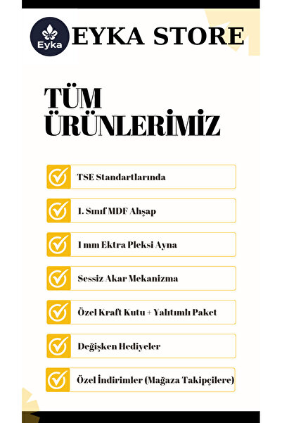 EYKA STORE Dekoratif 3 Lü Set Pleksi Gold Aynalı 3d Kabartmalı Duvar Saati Ve Dekoru