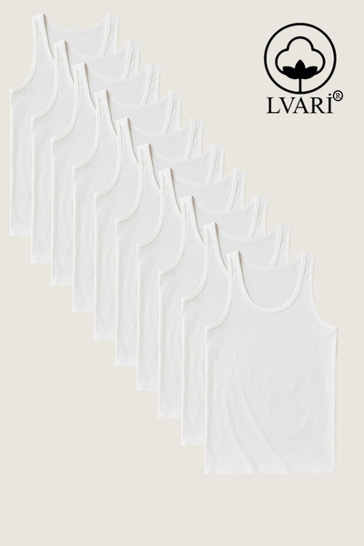 Lvari Cotton Men's 10-Piece Combed Cotton White Undershirt