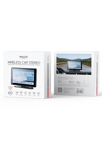 Yesido KM17 Dash-Mounted Car Monitor – 7″ HD Touchscreen with CarPlay, Bluetooth 5.0, and Built-in Speakers