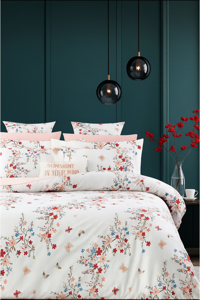 Sheri Home Kırçiçek Çarşaflı Çift Kişilik Nevresim Takımı T882626771453