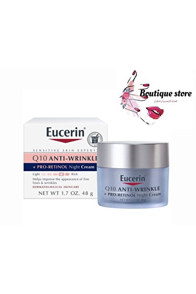 Eucerin كريم ليلي مضاد للتجاعيد يحتوي على الريتينول + Q10 48 جرام