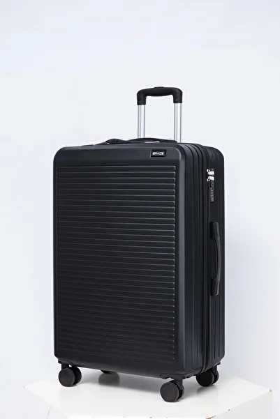 Space Luggage Set of 3 Hardside with Spinner Wheels & Lightweight ABS Luggage for Travel, 28/24/20, Black