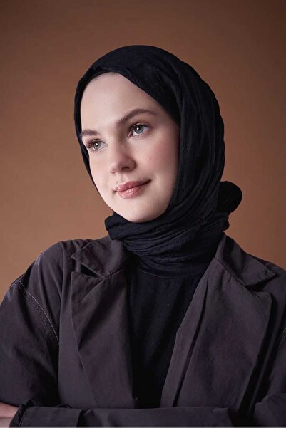 Modakaşmir Bamboo Shawl Black (Teseture, Cotton, Light, Comfortable, Stylish, Quality, Soft Price, Hyjab, Shawl, Scarf)