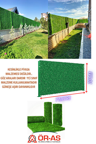 ÖR-AS TEL ÖRGÜ & PANEL ÇİT SİSTEMLERİ Çim Çit Örgü Telli Bahçe Çiti 70 cm x 7 Mt