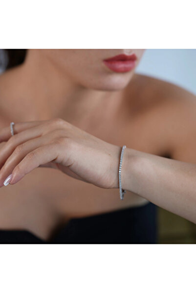 Sandra Ferretti Bratara Tennis Aur Alb 18K cu Diamante Naturale de 2.19 Carate