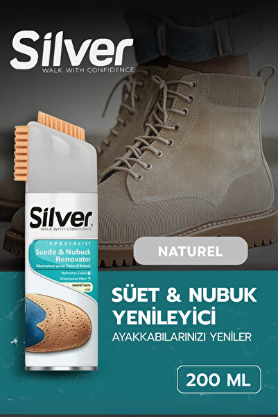 Silver Süet Ve Nubuk Yenileyici Sprey Boya Su Itici Etkili Naturel 200ml