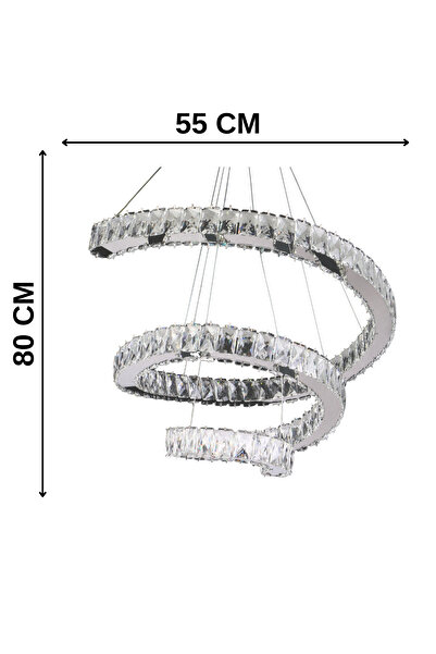 bestof tasarım Sarmaşık Kristal Taşlı Krom Avize -Yatak Odası - Hol - Salon