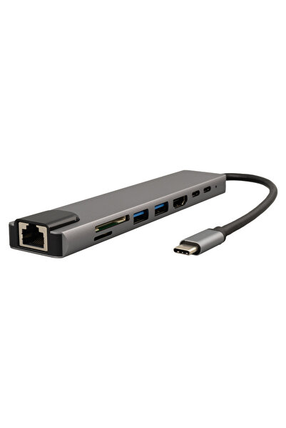 Powermaster Type-C 8İn1 HDMI Çok Fonksiyonlu USB 3.0 Dock Station (Macbook - ...