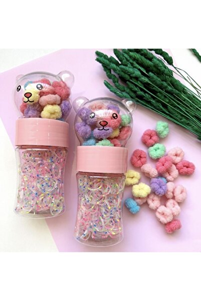 Angel Ayıcık Kutulu 325+20 Adet Kaliteli Örgü Saç Lastik Toka